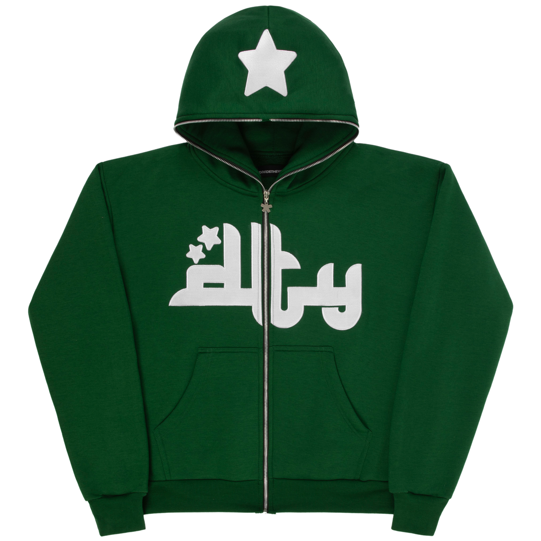 Full Zip Logo Hoodie (Forest Green)